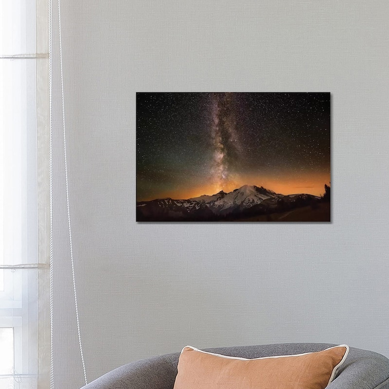 iCanvas "USA, Washington State, Mt. Rainier National Park. Milky Way over Mt. Rainier in summer." by Jaynes Gallery Canvas Print - 18x26x1.5