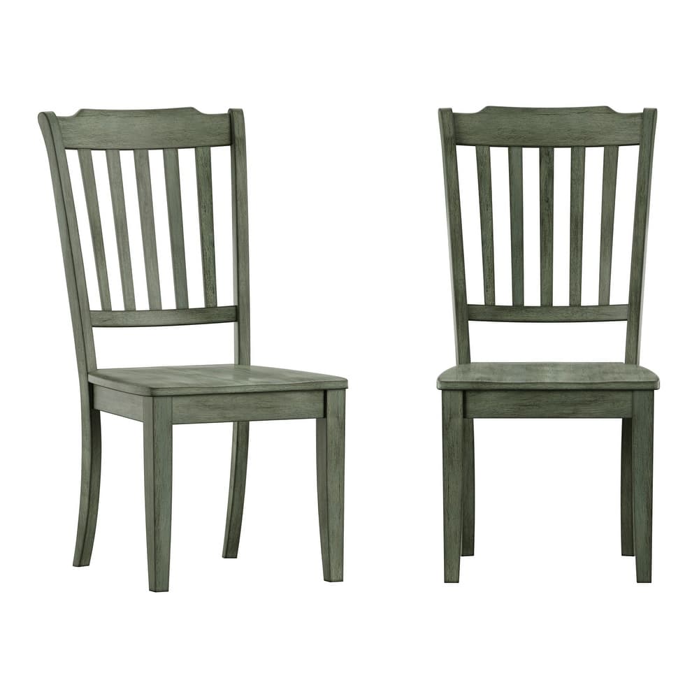 Ronda Slat Back Wood Dining Chairs (Set of 2)
