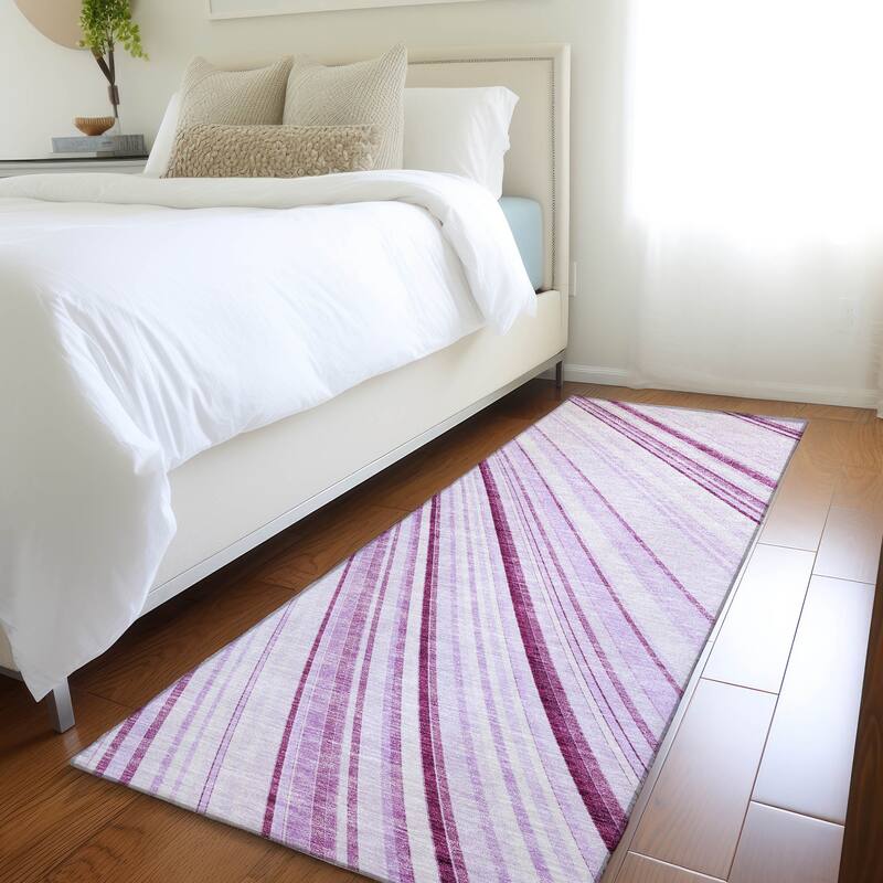 Premium Washable Super Soft Modern Flow Mayfield Rug - Lavender - 2'3" x 7'6"