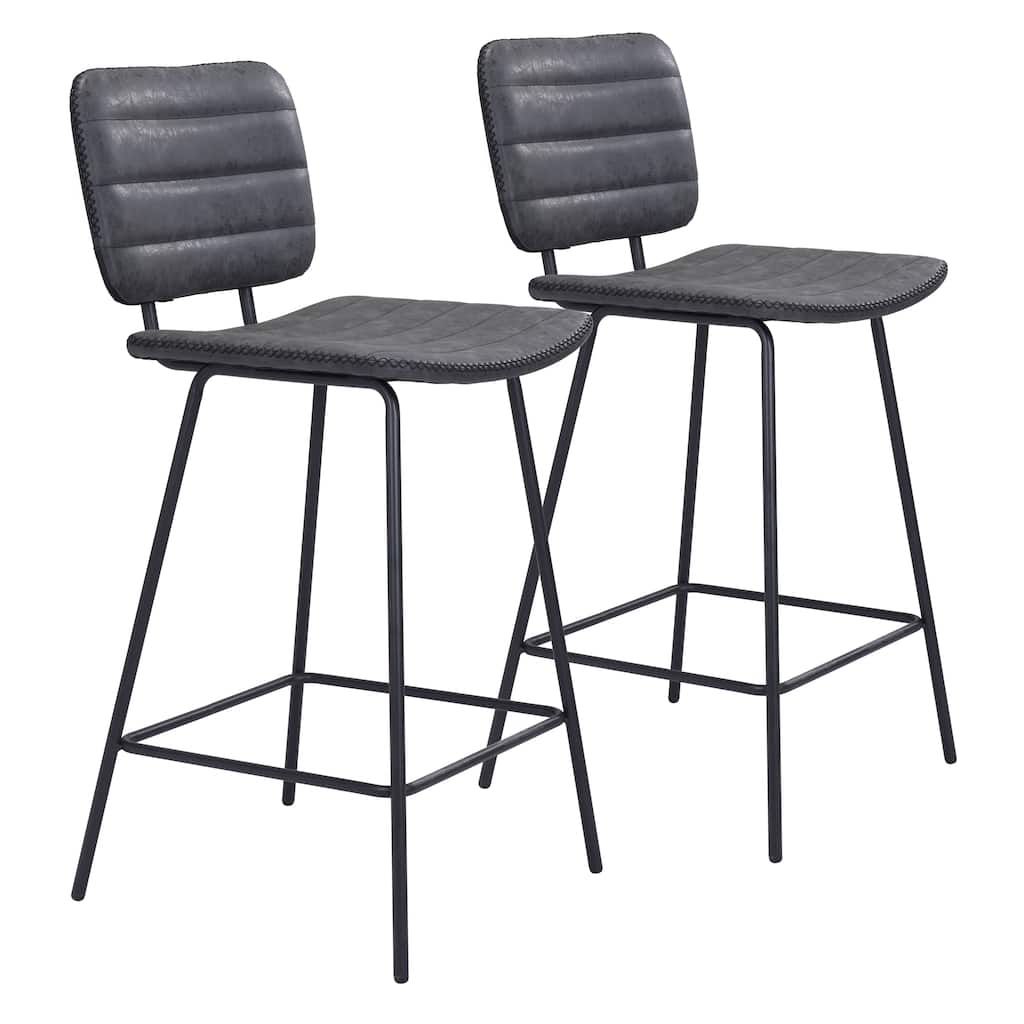 Boston Counter Stool (Set of 2) Vintage Black - 16.9" W x 19.5" D x 37.8" H