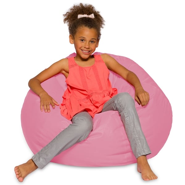 slide 2 of 86, Kids Bean Bag Chair, Big Comfy Chair - Machine Washable Cover 38 Inch Large - Solid Pink