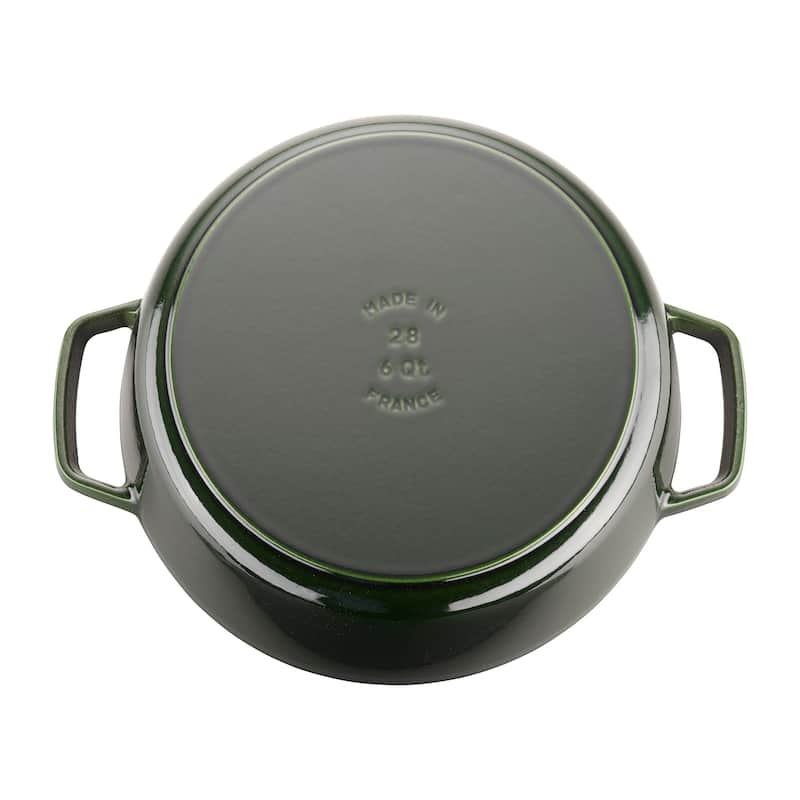 STAUB Cast Iron 6-qt Cochon Shallow Wide Round Cocotte
