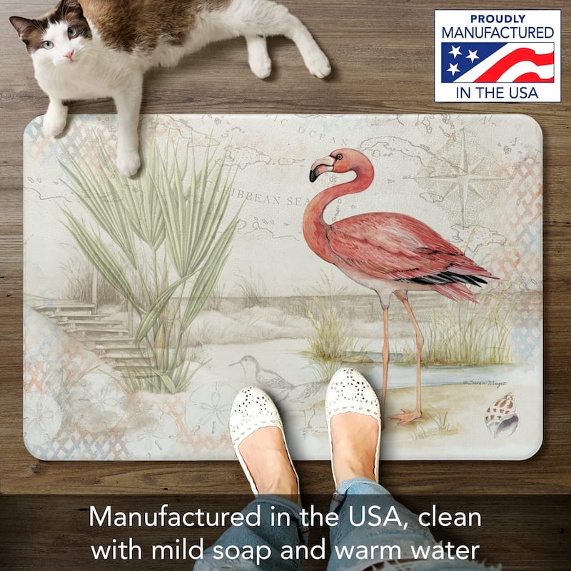 CounterArt Caribbean Seas 30” x 20” Decorative Vinyl Comfort Floor Mat, Manufactured in The USA, Waterproof, Easy to Clean