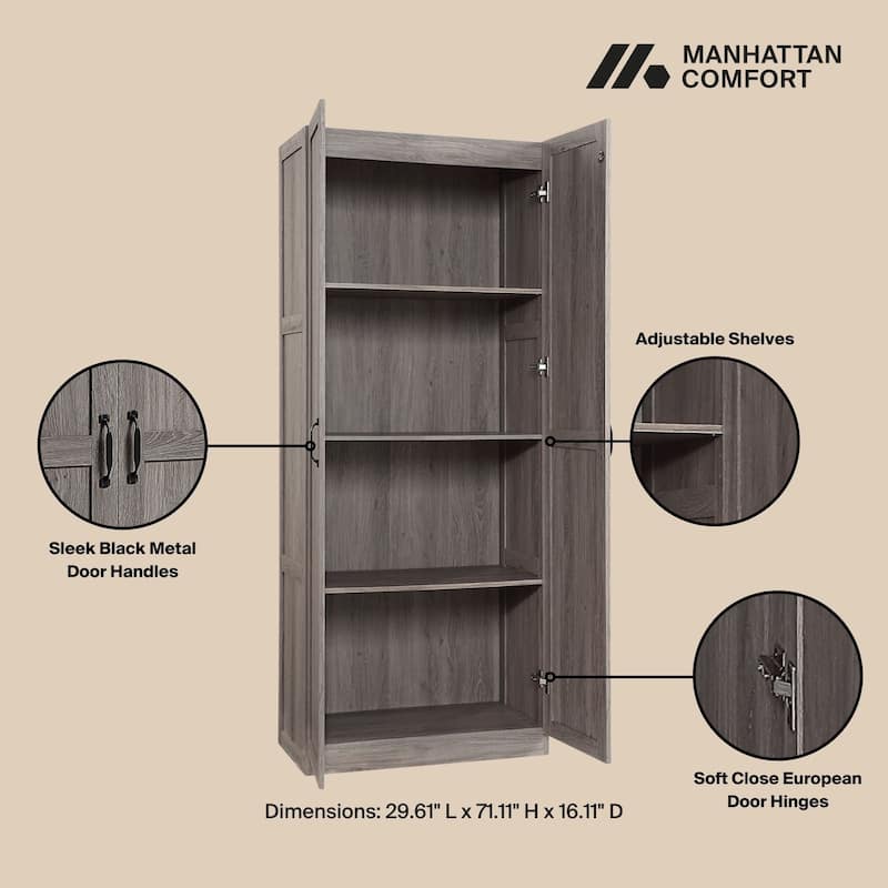 Manhattan Comfort 2-Piece Modern Cornelia Storage Closet