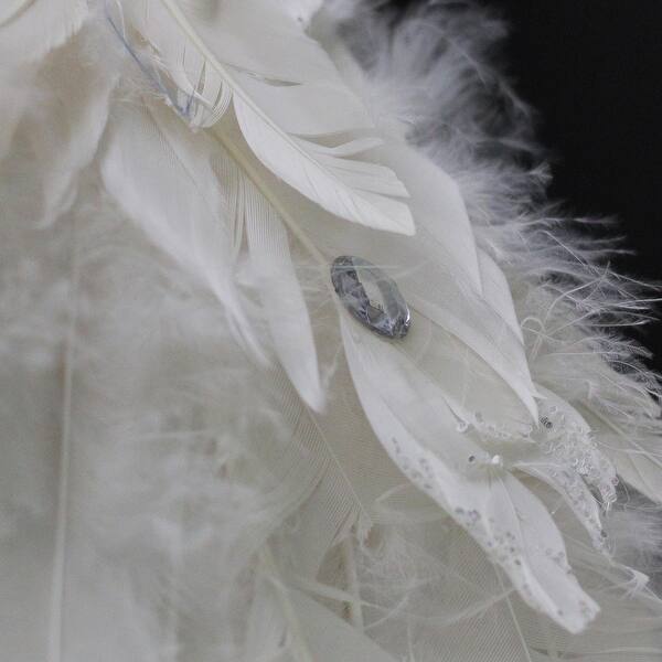 Shop 39 5 Winter S Beauty White Peacock Bird With Closed Tail Feathers Christmas Decoration Overstock 18873349