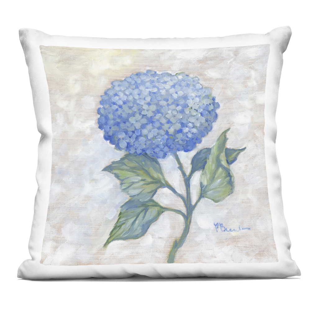 Stupell Traditional Blue Hydrangea Bloom Decorative Printed Throw Pillow Design by Paul Brent