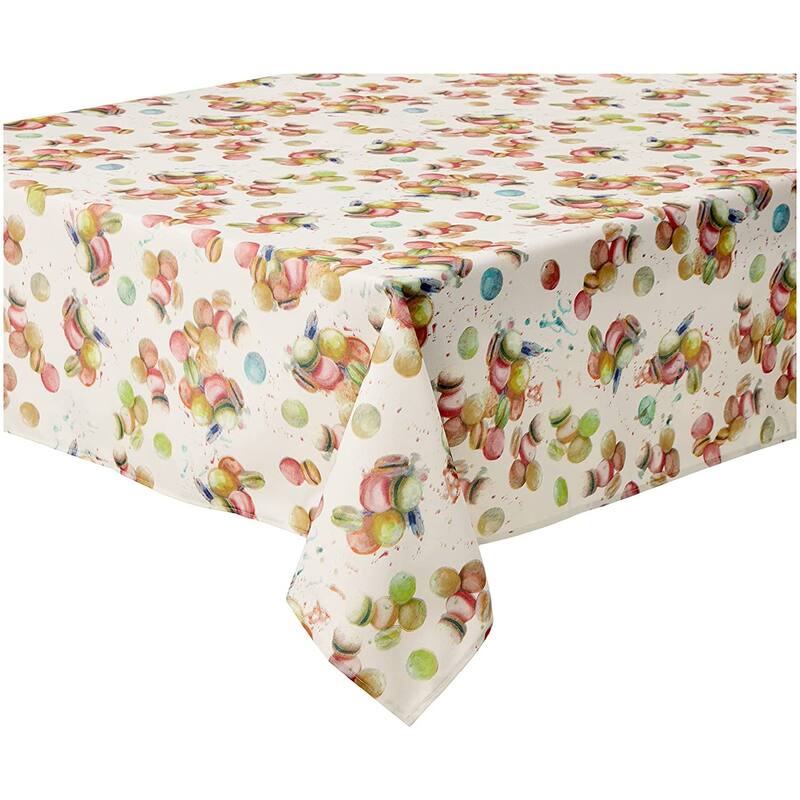Violet Linen European Macaron Biscuits Pattern Tablecloth - 60" X 104" - Multi
