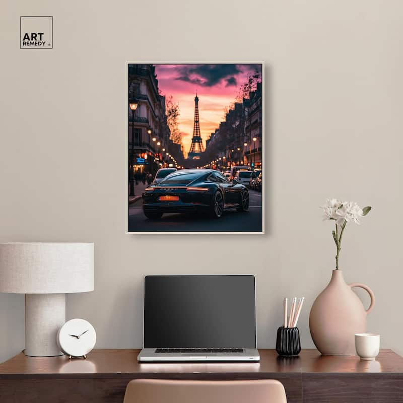 Parisian Porsche Twilight I Canvas by Art Remedy