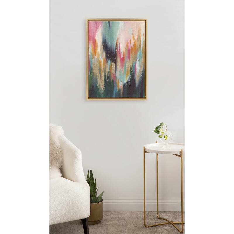 Kate and Laurel Sylvie Brushstroke 135 Framed Canvas by Jessi Raulet