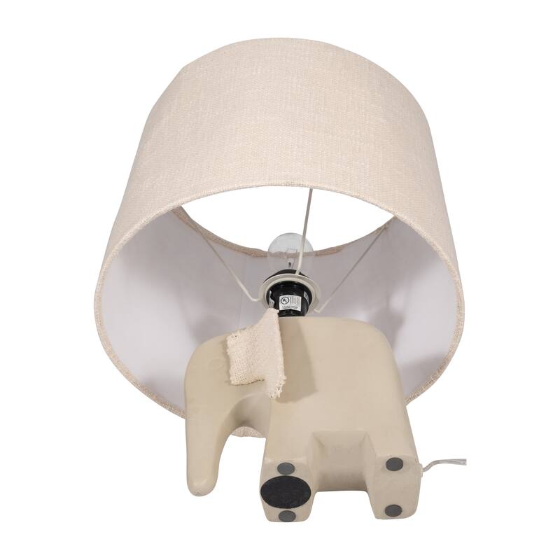 Sagebrook Home Natural Textured Neutral 18" Omix Elephant Lamp, Beige - 14" x 14" x 18"
