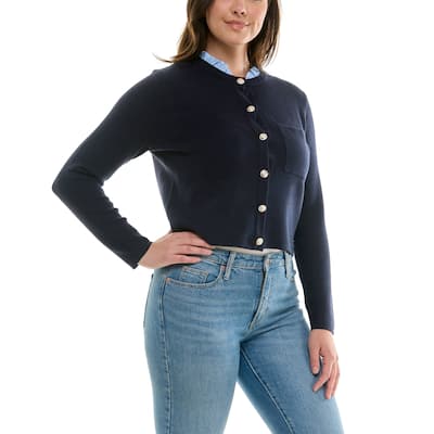 Nanette Lepore Women's Knit Cardigan with Ruffle Collar