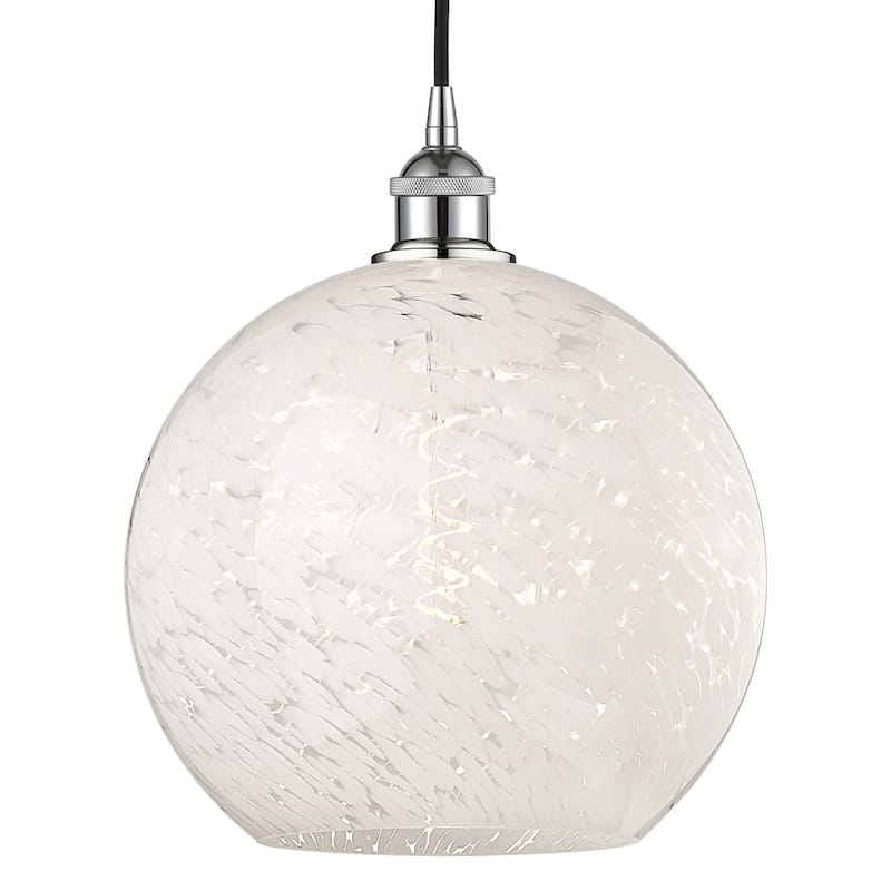 Innovations Lighting 616-1P 14 12 White Mouchette Pendant White - Polished Chrome