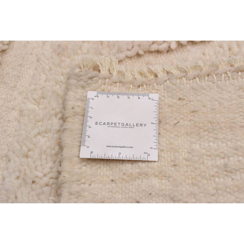ECARPETGALLERY Hand-knotted Beni Ourain Cream Wool Rug - 2'0 x 3'7