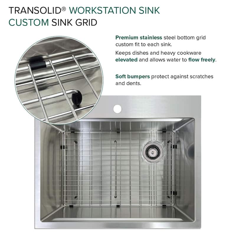 Transolid KWSST272210-ML2 27" Drop In Single Basin Stainless Steel