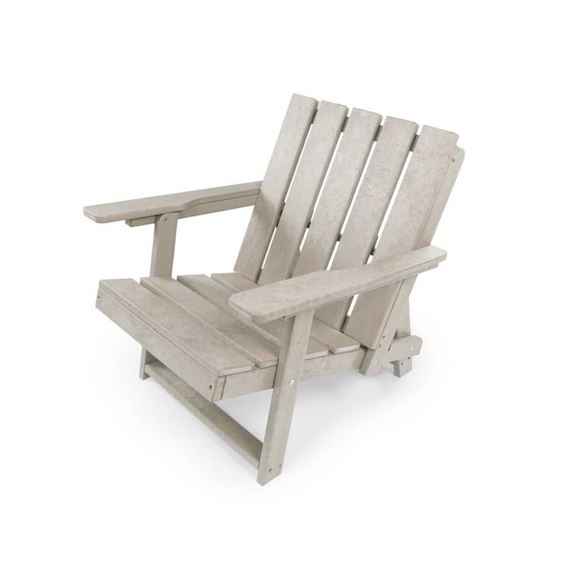 Amalfi Fully Assembled All-Weather Outdoor Folding Modern Adirondack Chair and Table Set - 3-piece