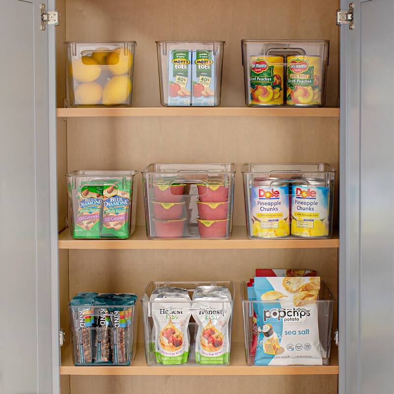 Sorbus Plastic Storage Bins Clear Pantry Organizer Box Bin Containers