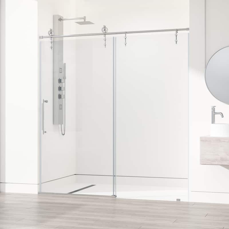 VIGO Hamilton 56" to 60" W x 78" H Frameless Sliding Shower Door
