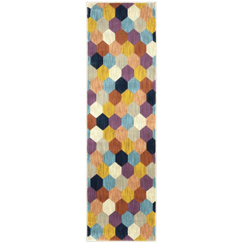 Style Haven Ximena Geometric Hexagon Multi-colored Area Rug