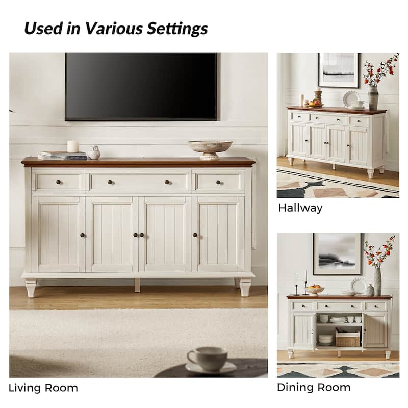 Ottfried Traditional 58'' Wide Sideboard with 3 Drawers and 4 Doors by HULALA HOME