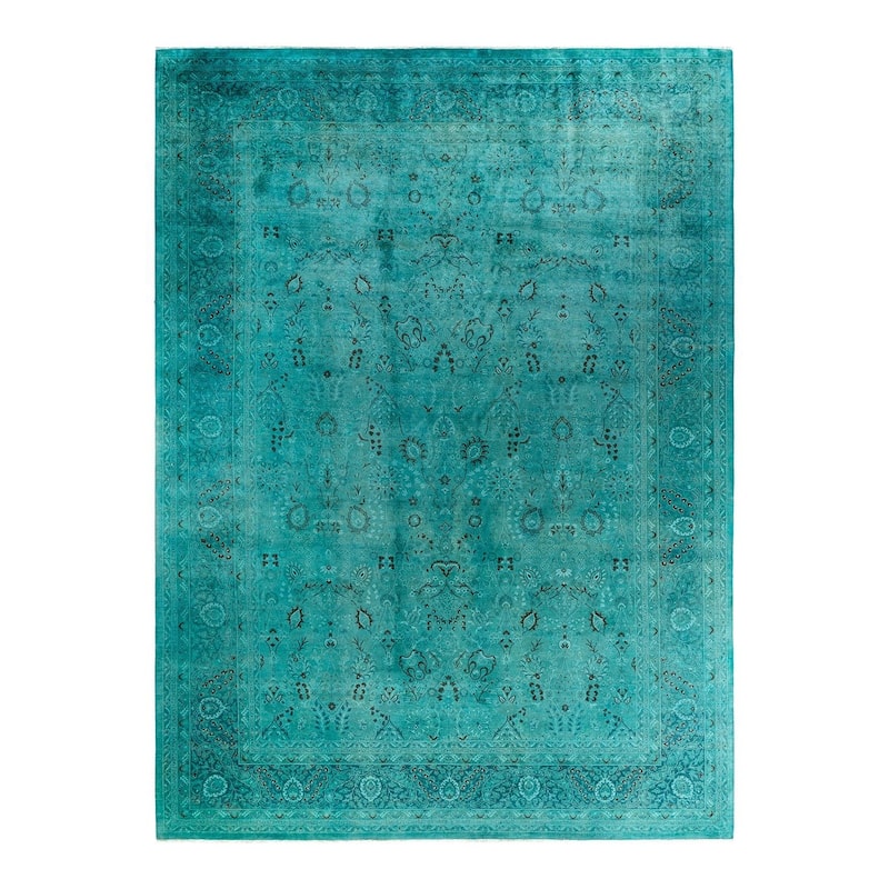 Contemporary Overdyed Wool Hand Knotted Area Rug - 10' 3" x 14' 0"