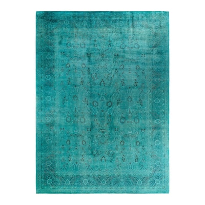 Contemporary Overdyed Wool Hand Knotted Area Rug - 10' 3" x 14' 0"