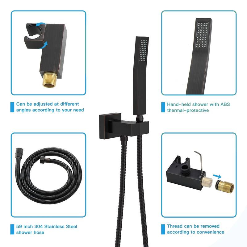 Topcraft 12-inch Ceiling Mount Square Shower System with Rough-in Valve - 12*12