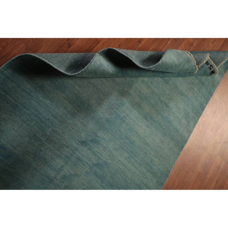 Blue Contemporary Gabbeh Oriental Foyer Rug Handmade Wool Carpet - 3'4" x 5'0"