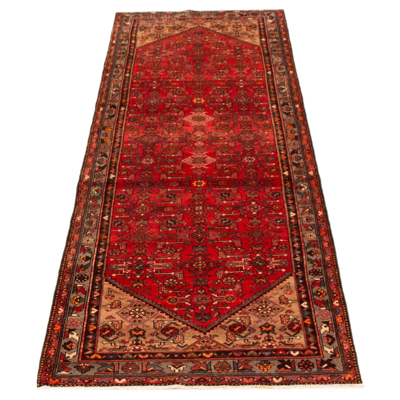ECARPETGALLERY Hand-knotted Andelz Red Wool Rug - 3'5 x 10'3