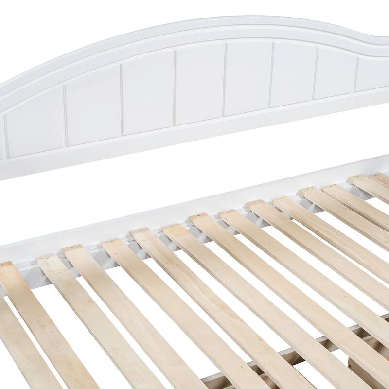 Twin Trundle Daybed with 2 Drawers, Extendable Daybed Frame, White