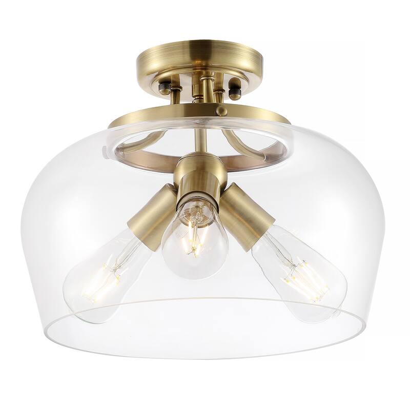 GetLedel 3-Light Glass Dome Semi Flush Mount
