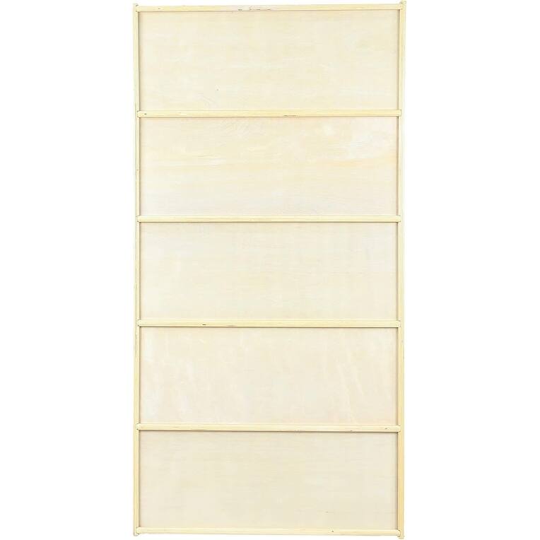 RRI Goods 5-Shelf Classic Bookcase, Wooden Wall Bookshelf Organizer for Books, Toys, Office, and Kids Supplies, Natural