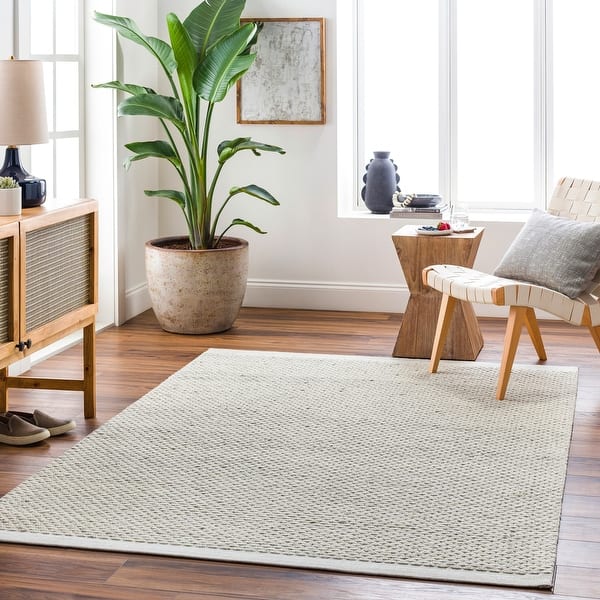slide 2 of 41, Abercom Handmade Casual Farmhouse Wool Area Rug Beige - 2' x 3'