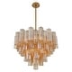 preview thumbnail 3 of 5, Addis 12 Light Aged Brass Chandelier - 26.75"W x 21.5"H x 26.75"D