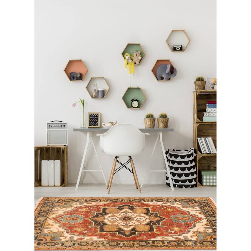 ECARPETGALLERY Hand-knotted Jules Sultane Red Wool Rug - 4'1 x 6'0