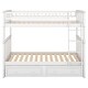 preview thumbnail 6 of 7, Twin over Twin Kids Bed with Fence-shaped Guardrail Bunk Bed with Drawers White