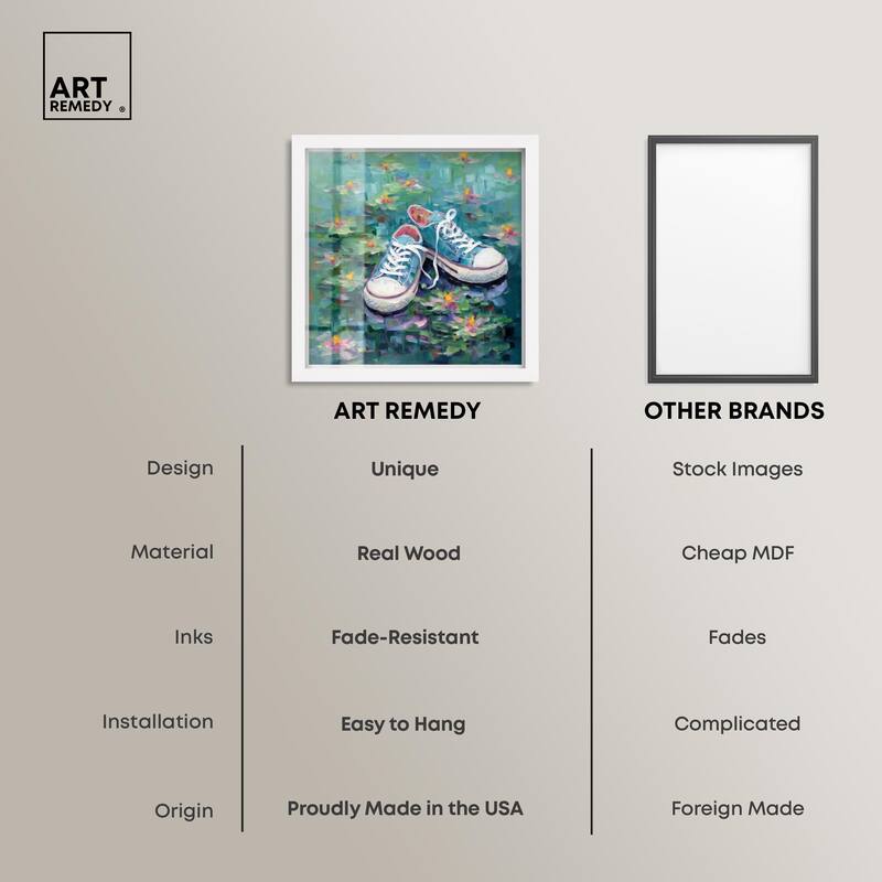 Lily Pad Sneakers II Shadowbox by Art Remedy