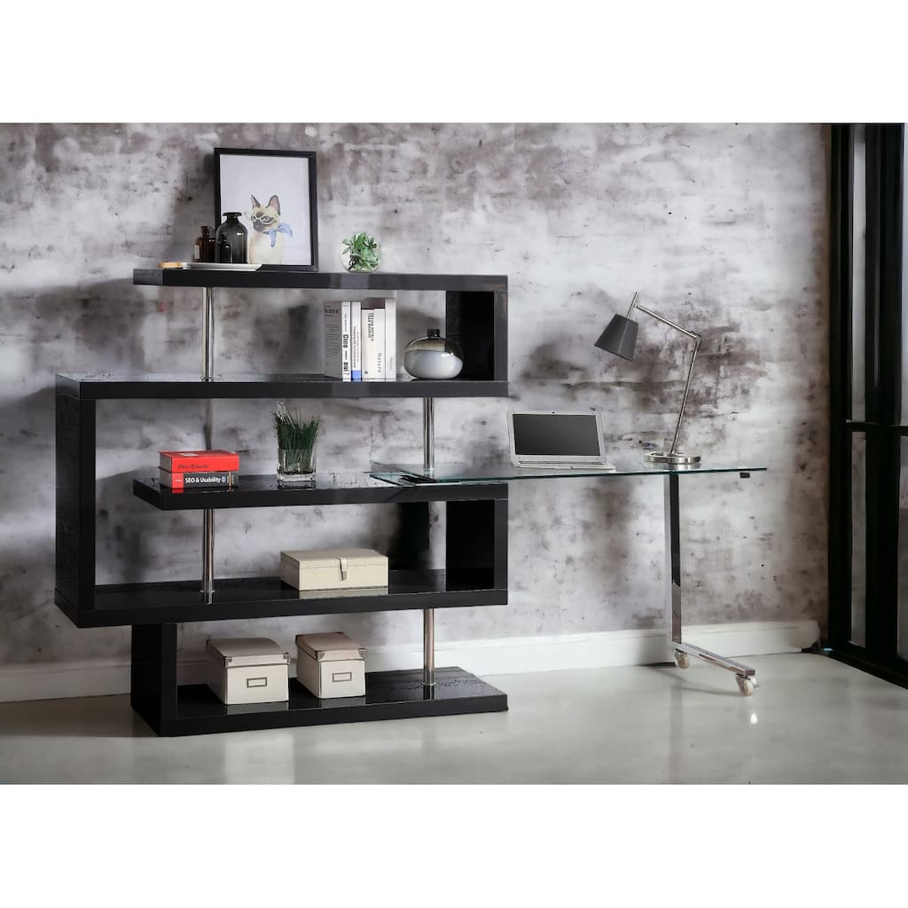 Modern and Versatile Writing Desk with Shelves for Efficient Workspace