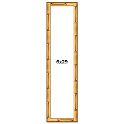 6x29 Frame Gold Bamboo Picture Frame Modern Photo Frame Includes UV Acrylic Shatter Guard Front Acid Free Foam Backing Board