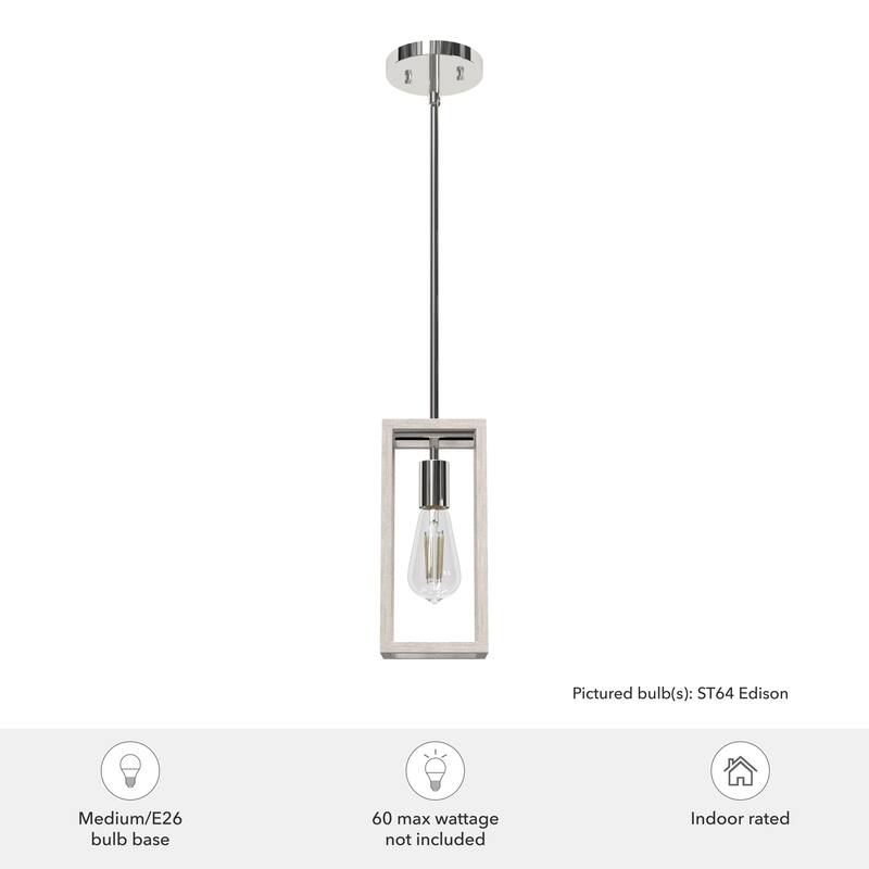 Hunter Squire Manor 1-Light Mini Pendant - Kitchen Island, Dining Room, Bedroom - Modern Farmhouse, Caged, Candle, Transitional