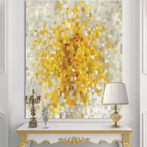 Designart 'Glam Yellow Explosion Blocks' Modern & Transitional Gallery-wrapped Canvas - Multi-color