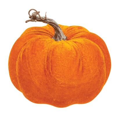 Orange Velvet Pumpkin 6.5"