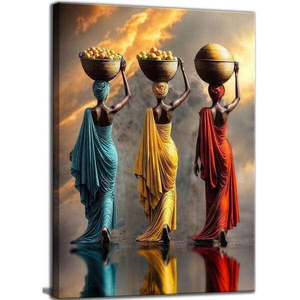 Black Girl Canvas Wall Art African American Woman painting Decor - Bed ...