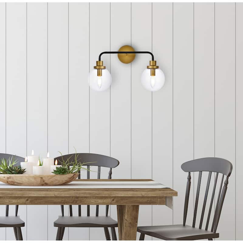 Hudson 2-light Bath Sconce with Clear Shade