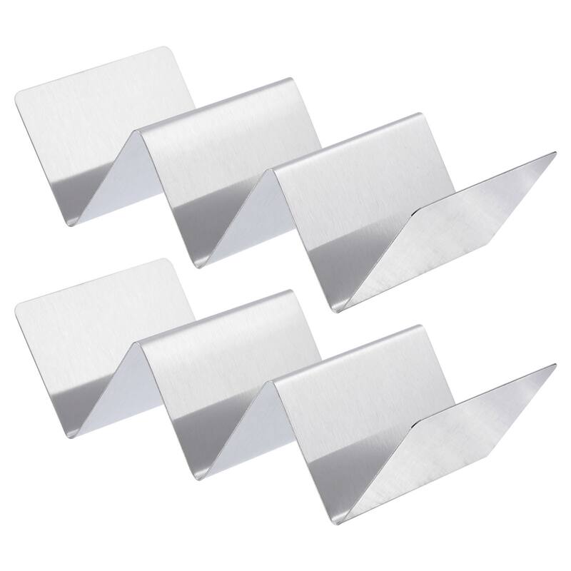 2pcs Stainless Steel Taco Holder Wave-Shaped Taco Tray Kitchen Gadgets - Silver