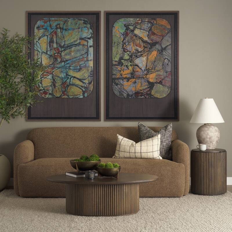 Saga Stonewashed Rust Chenille Fabric 3 Seater Sofa - 89.5L x 37.5W x 33.0H