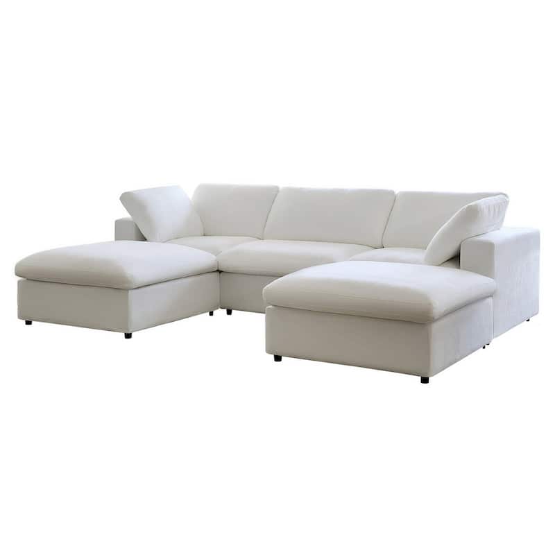 Lesly Free Assembly Sofa Feather Filled Comfort Sofa