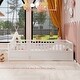 preview thumbnail 16 of 29, Full Size Floor Bed Frame with Tall Guardrails and Access Opening Play White