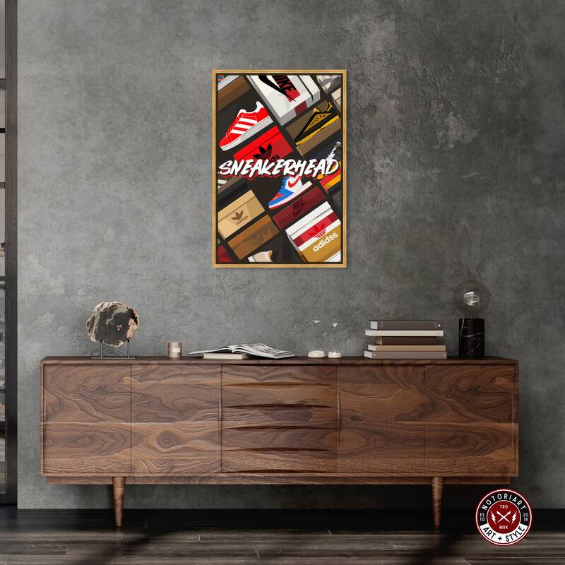 Notoriart Sneakerhead Collection Framed Sneaker 1 Piece Canvas Wall Art