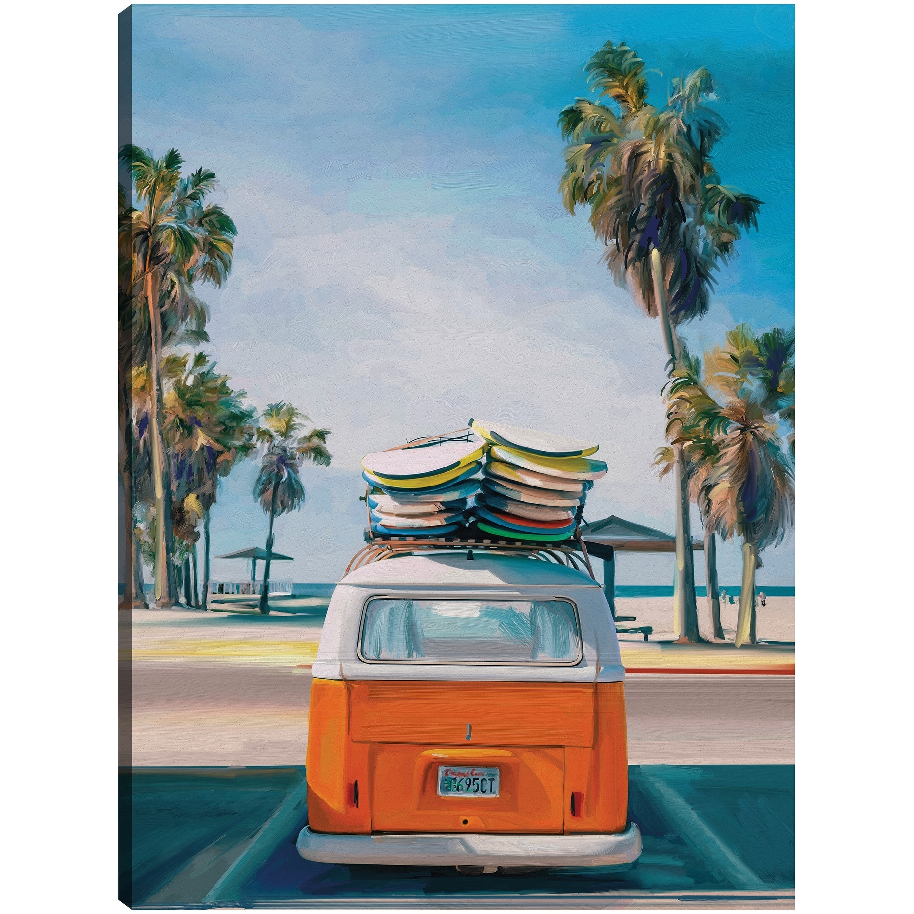 Retro Beach Day II By Studio Arts Canvas Art Print