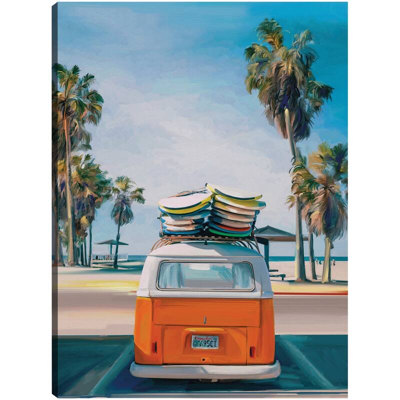Retro Beach Day II By Studio Arts Canvas Art Print